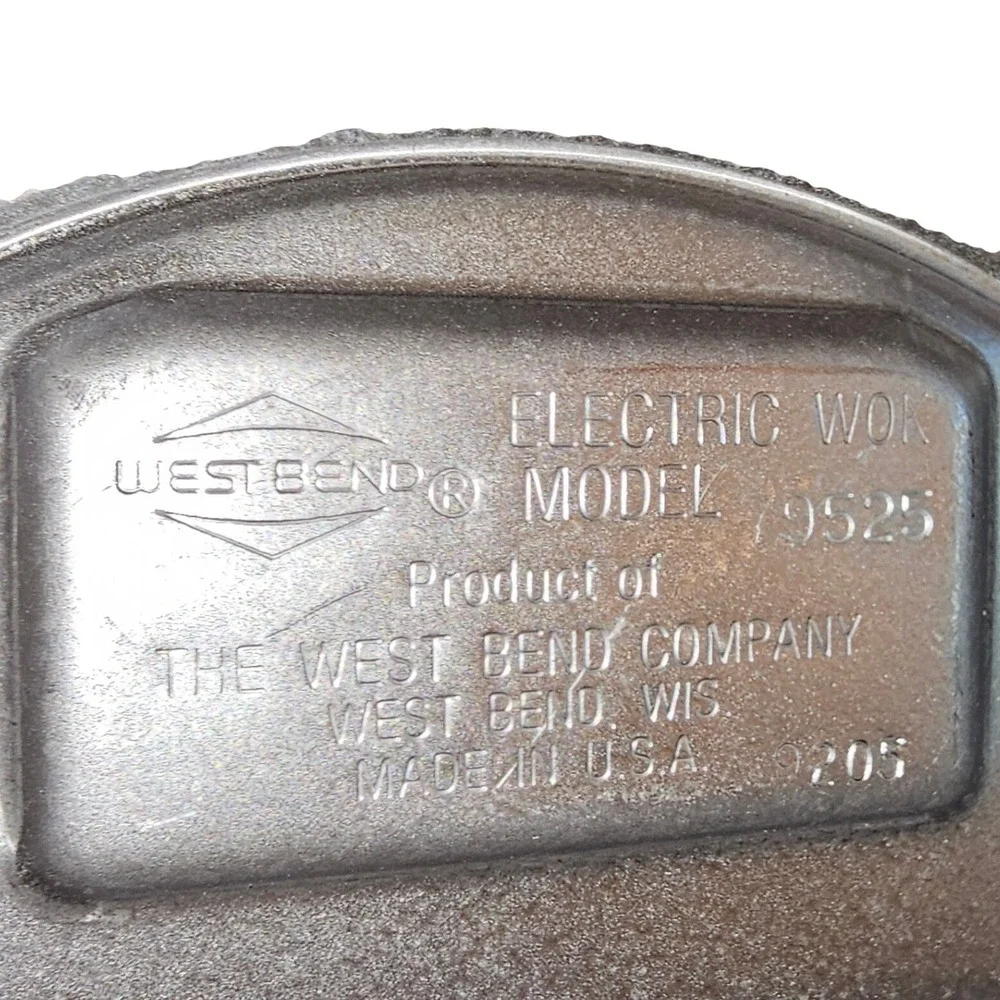 West Bend 6 Quart Electric Wok 79525X 90s Red Lid Non-Stick Fry Pan Vintage USA